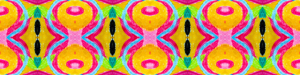 Free Hand Drawing. Seamless Rainbow Print. 