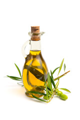 seasonal olive oil isolated on white background