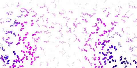 Light purple, pink vector pattern with abstract shapes.