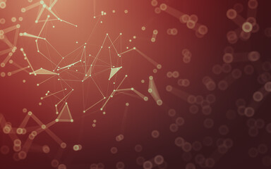 Abstract background. Molecules technology with polygonal shapes, connecting dots and lines. Connection structure. Big data visualization.