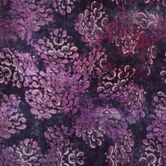 Fototapeta premium Luxury purple and tan damask seamless pattern. High quality illustration. Mysterious and luxurious grape and beige colored ornamental textured pattern swatch. Fancy and glamorous romantic design.