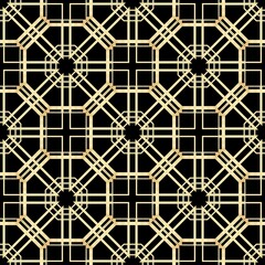 Art deco back and gold color pattern