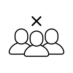 Vector Social distancing icon, Coronavirus prevention, Stop Public gathering symbol on isolated white background for UI/UX and website.