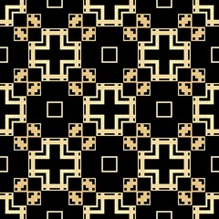 Art deco back and gold color pattern