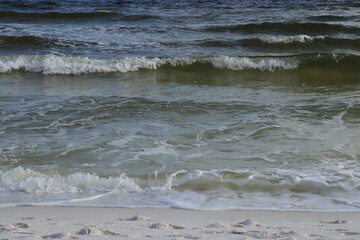 Coastal wave splashing on the shore, ocean view from the Gulf Coast