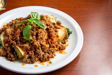 pastas con salsa bolognesa