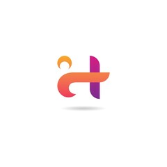 initial h with people logo design icon element template