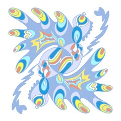 Graphic abstract Medalion flat color creative  and unique Logo element design with symmetry and linework color block