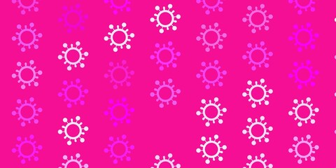 Fototapeta na wymiar Light Purple, Pink vector pattern with coronavirus elements.