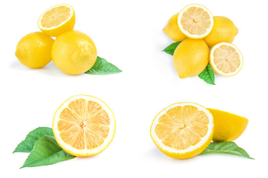 Collection of limons on a white background. Clipping path