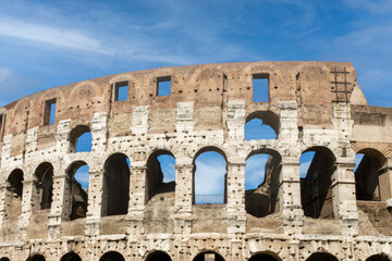 Fototapeta premium Colosseum, the flavian amphitheatre in Italy Rome. Architecture and travelling concept.
