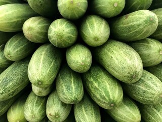 cucumbers in a market