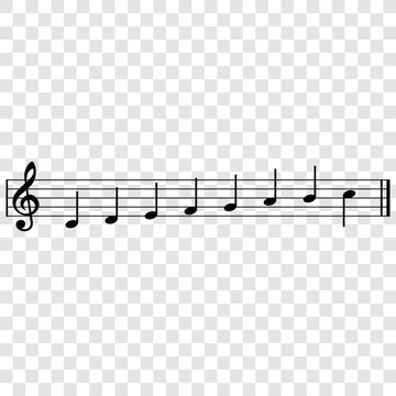 Musical gamma notes, isolated vector illustration.