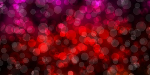 Dark Pink, Yellow vector background with bubbles.