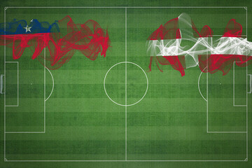 Samoa vs Denmark Soccer Match, national colors, national flags, soccer field, football game, Copy...