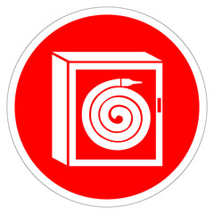 Fire Hose Reel Cabinet Symbol Sign, Vector Illustration, Isolate On White Background Label. EPS10