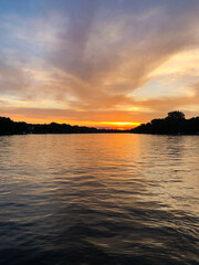 sunset over the river