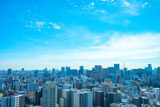 【文京シビックセンターより】東京都内、都市景観/上野・日暮里方面
