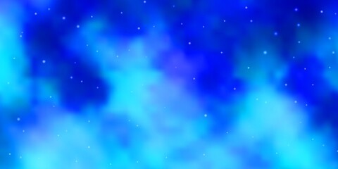 Light BLUE vector background with colorful stars.
