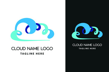 Modern abstract cloud icon logo design. Technology storage concept template