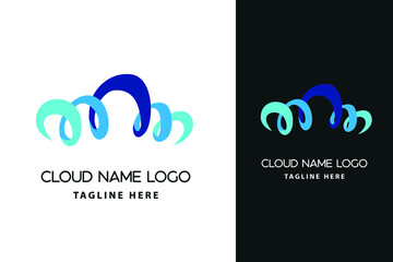 Modern abstract cloud icon logo design. Technology storage concept template