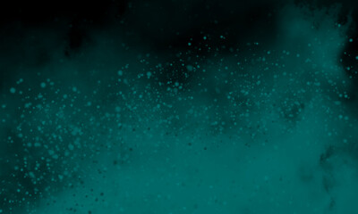 Fototapeta na wymiar Teal color smoke on black background