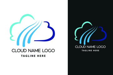 Modern abstract cloud icon logo design. Technology storage concept template