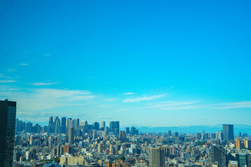 【文京シビックセンターより】東京都内、都市景観/新宿・副都心方面