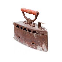 Old iron isolated on white background