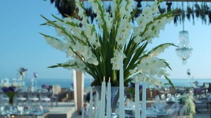 Details of the place prepared for an outdoor event. a very well prepared event