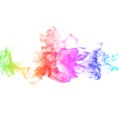 Colorful flames isolated on white background