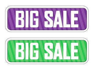 Set Big Sale banners, discount tags design template, vector illustration