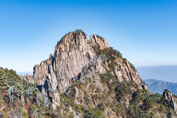 Rime on a sunny afternoon in Huangshan Scenic Area, Anhui, China