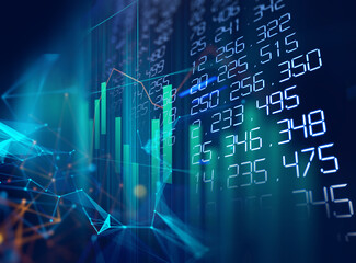 technical financial graph on technology abstract background