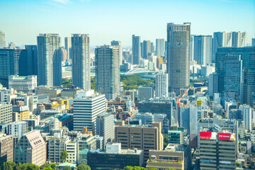 Obraz premium 【東京タワーより】東京都内、都市景観/品川、高輪方面