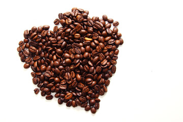 Coffee beans on white background