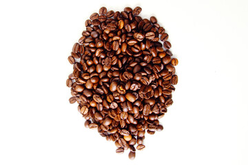 Coffee beans on white background