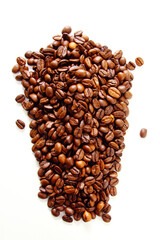 Coffee beans on white background