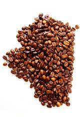 Coffee beans on white background
