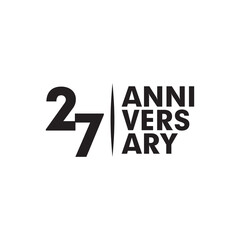 27th year anniversary logo design template