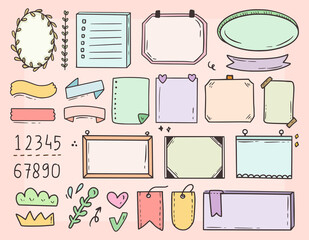 Cute bullet journal element icon notes vector drawing - obrazy, fototapety, plakaty