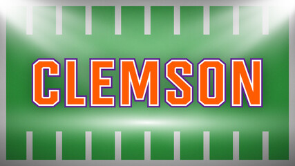 Clemson vector, sports style text.