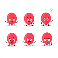 Cartoon character of red balloon with what expression