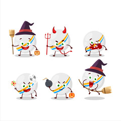 Halloween expression emoticons with cartoon character of white stripes marbles