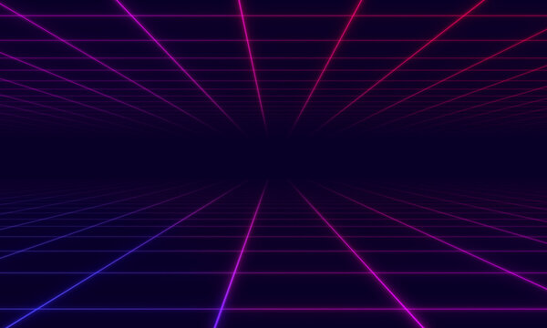 Beautiful retro style grid line background.