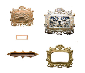 antique  door decorations on the white background