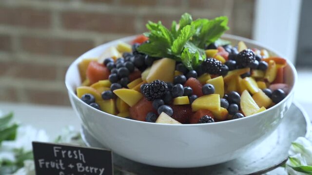Huge bowl of fruit salad bursting with flavour 