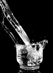 Water in transparent glass