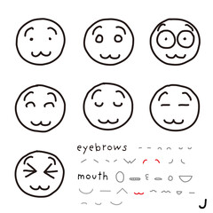 hand-drawn facial expression icon_07_j