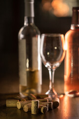 wine bottle and glass